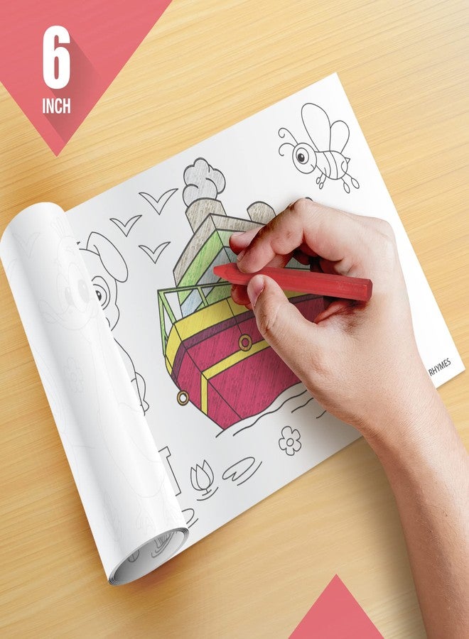 Inkmeo Tamil Rhymes Reusable Wall Colouring Rolls - Teach Baby Songs with AR Visuals (Colouring Kit + App)| Return Gift for Kids ages 2+ | Size: 6x40 Inches each (Pack of 3) - Image 3
